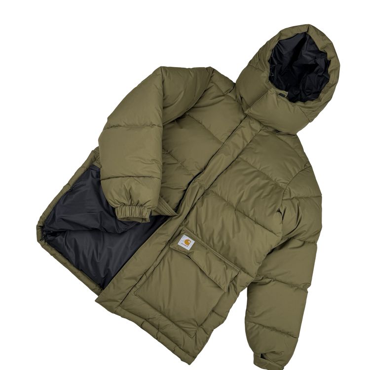 Carhartt Khaki Milter Quilted Hooded Puffer Jacket - Medium image 9