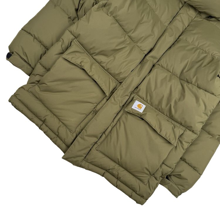 Carhartt Khaki Milter Quilted Hooded Puffer Jacket - Medium image 5