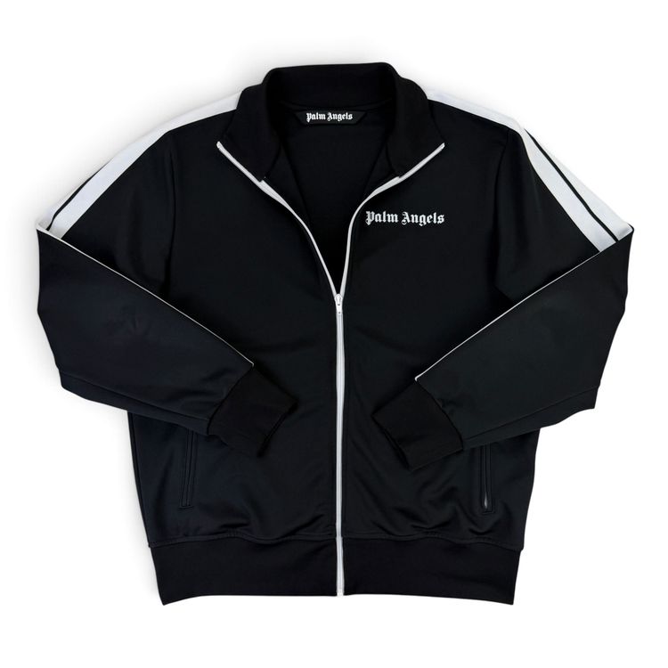 Palm Angels Men’s Zip-up Black Track Jacket - XL Slim