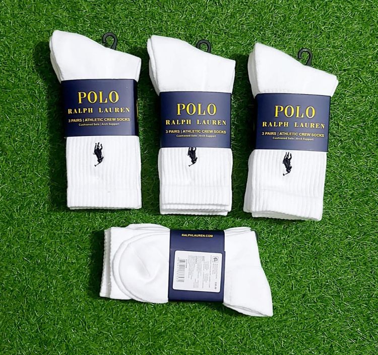 Polo Ralph Lauren White Athletic Crew Socks 3 Pairs
