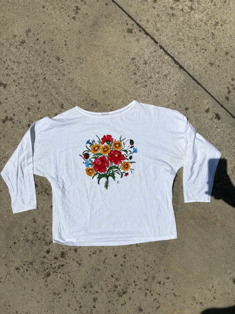 Other white long sleeve shirt with floral embroidery product image