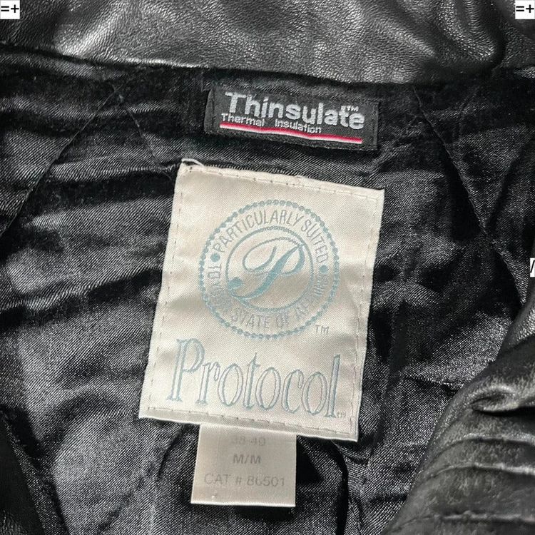 Immagine di Vintage 90s Black Leather Jacket Button Up - Medium 2