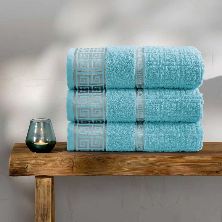 Greek Border Premium Egyptian Cotton Bath Sheets Towels 90 x 150 cm Soft
