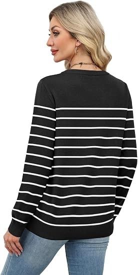 Black And White Striped Sweater image 5