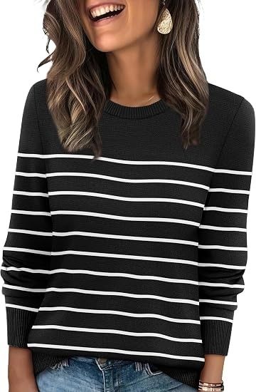 Black And White Striped Sweater image 1