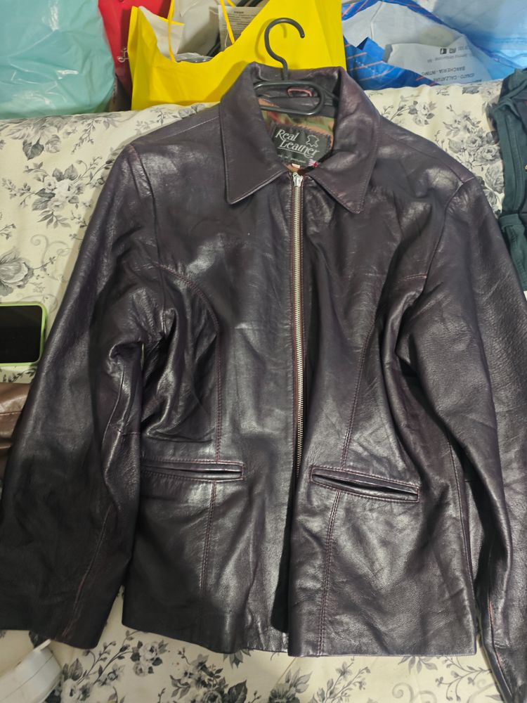 Real Leather Black Leather Jacket imagen 2