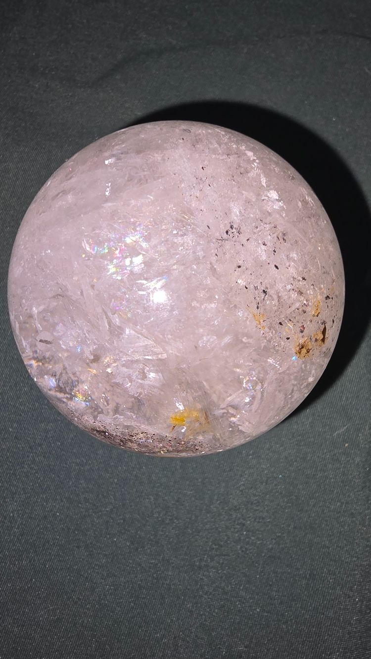 Gorgeous Clear Quartz Sphere with Rainbows