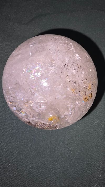 Gorgeous Clear Quartz Sphere with Rainbows