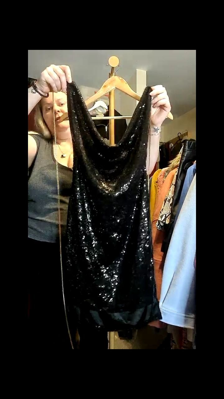 Other Mirror Image - Black sparkly dress - new without tags - size 8  - back strap - fully sequined -  product image