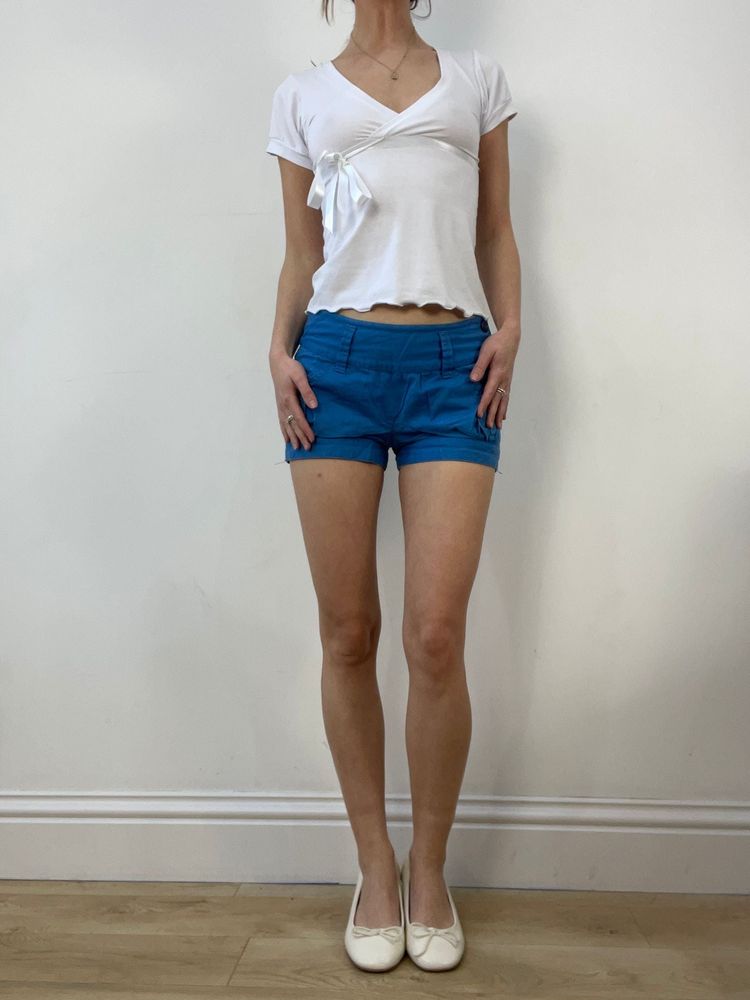 vintage edit thirteen | extra small blue bubble style shorts image 7