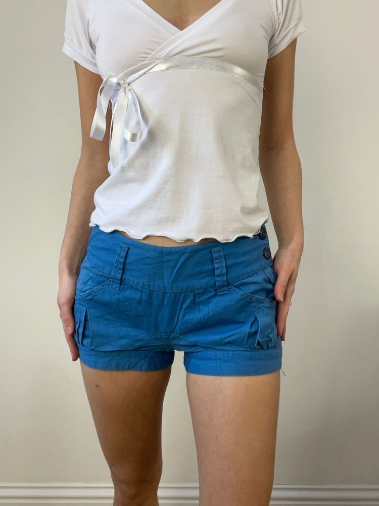 vintage edit thirteen | extra small blue bubble style shorts image 1