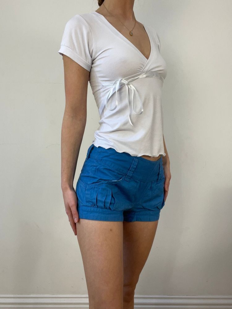 vintage edit thirteen | extra small blue bubble style shorts image 4