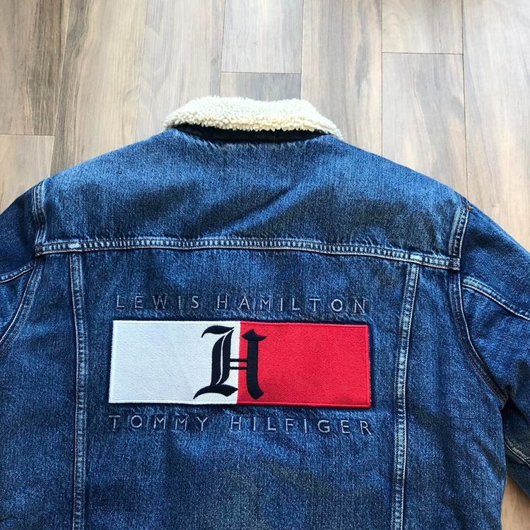 *BNWT ULTRA RARE* Tommy Hilfiger x Lewis Hamilton Sherpa Denim Jacket  Blue image 2
