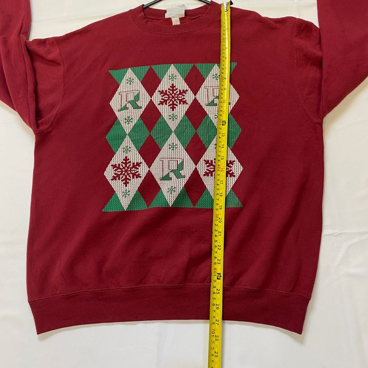 Champion Maroon Argyle Graphic Jumper (L) ❄️ image 10