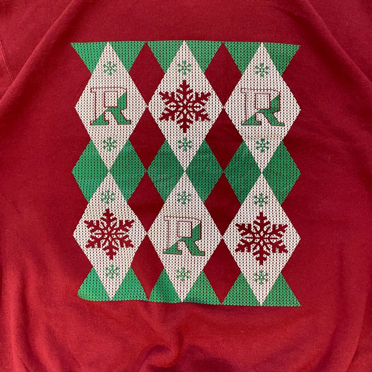 Champion Maroon Argyle Graphic Jumper (L) ❄️ image 4