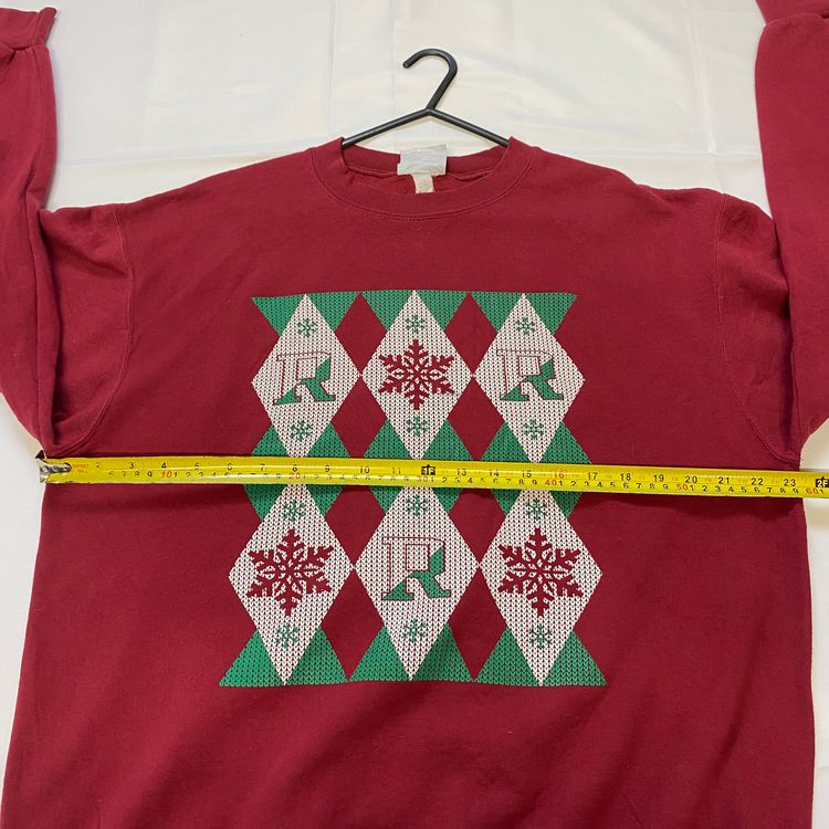Champion Maroon Argyle Graphic Jumper (L) ❄️ image 9