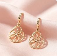 Gold-Tone Floral Drop Earrings image 1