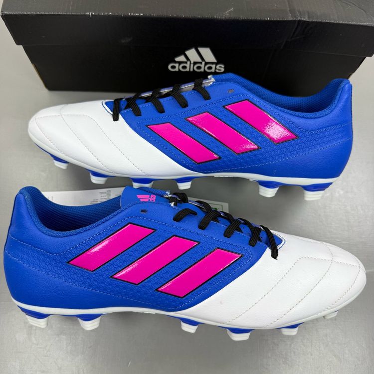 Adidas Football Boots Ace 17.4 FxG Blue Pink White UK 9 Men's Trainers BB1028 obraz 9