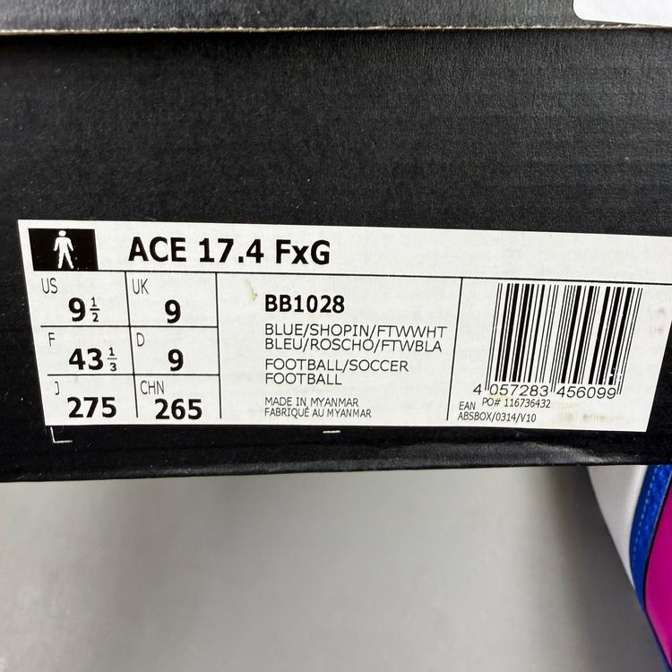 Adidas Football Boots Ace 17.4 FxG Blue Pink White UK 9 Men's Trainers BB1028 obraz 7