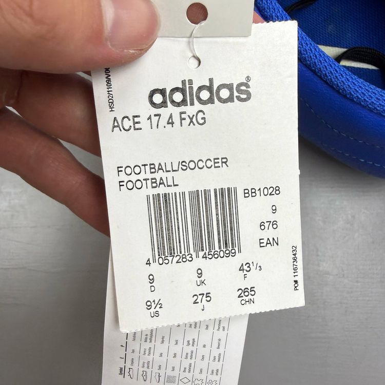 Adidas Football Boots Ace 17.4 FxG Blue Pink White UK 9 Men's Trainers BB1028 obraz 5