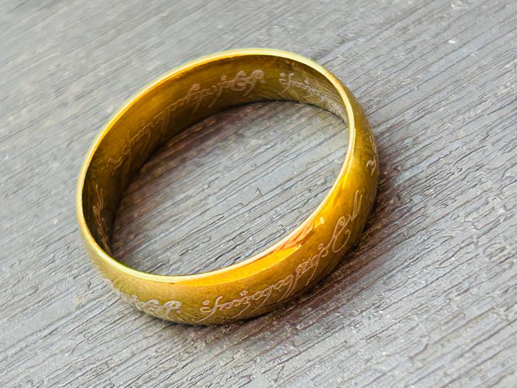 40 x “the one ring” Gold-Colored Engraved Ring 3