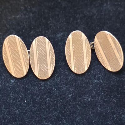 Rolled gold Oval Cufflinks