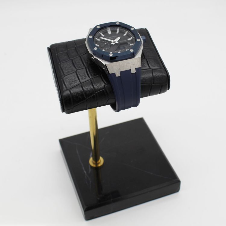 Other Watch Stand Organizer Genuine Black Marble Base and Alligator Embossed Leather product image