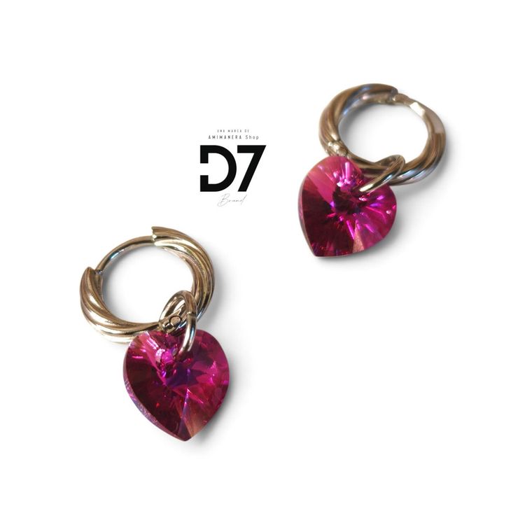 Pendientes Yasmin Fénix Plata 🐦🔥 Swarovski Fucsia