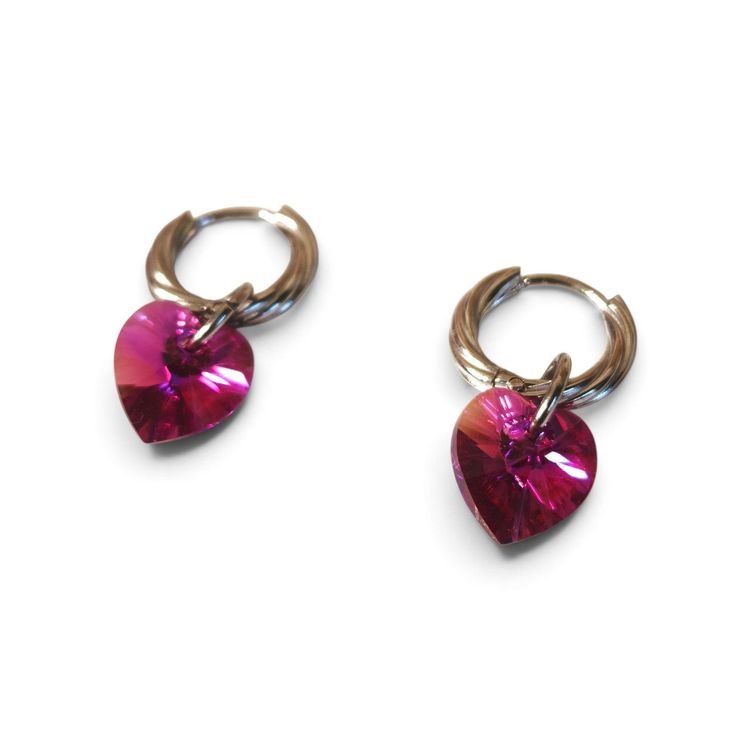 Pendientes Yasmin Fénix Plata 🐦‍🔥 Swarovski Fucsia image 2