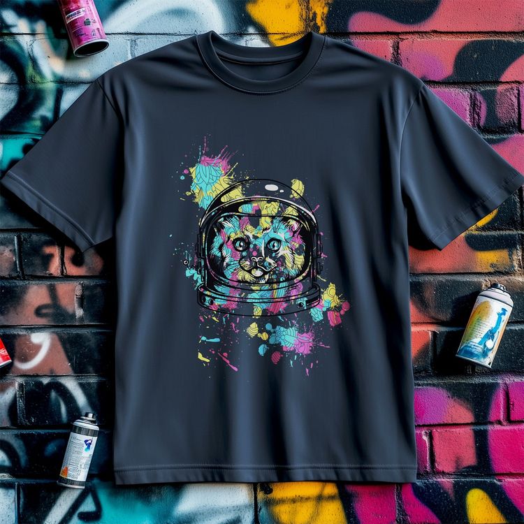 Cat Space Paint t-shirt - 4