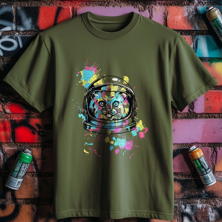 Cat Space Paint t-shirt - 5