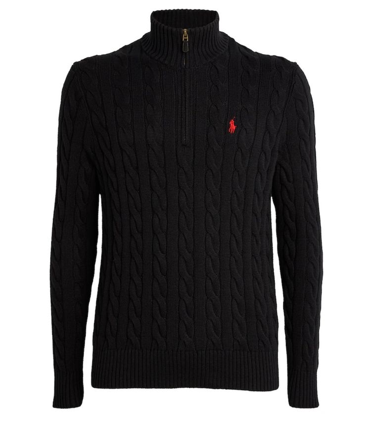 Polo Ralph Lauren Black Cable Knit Sweater image 1