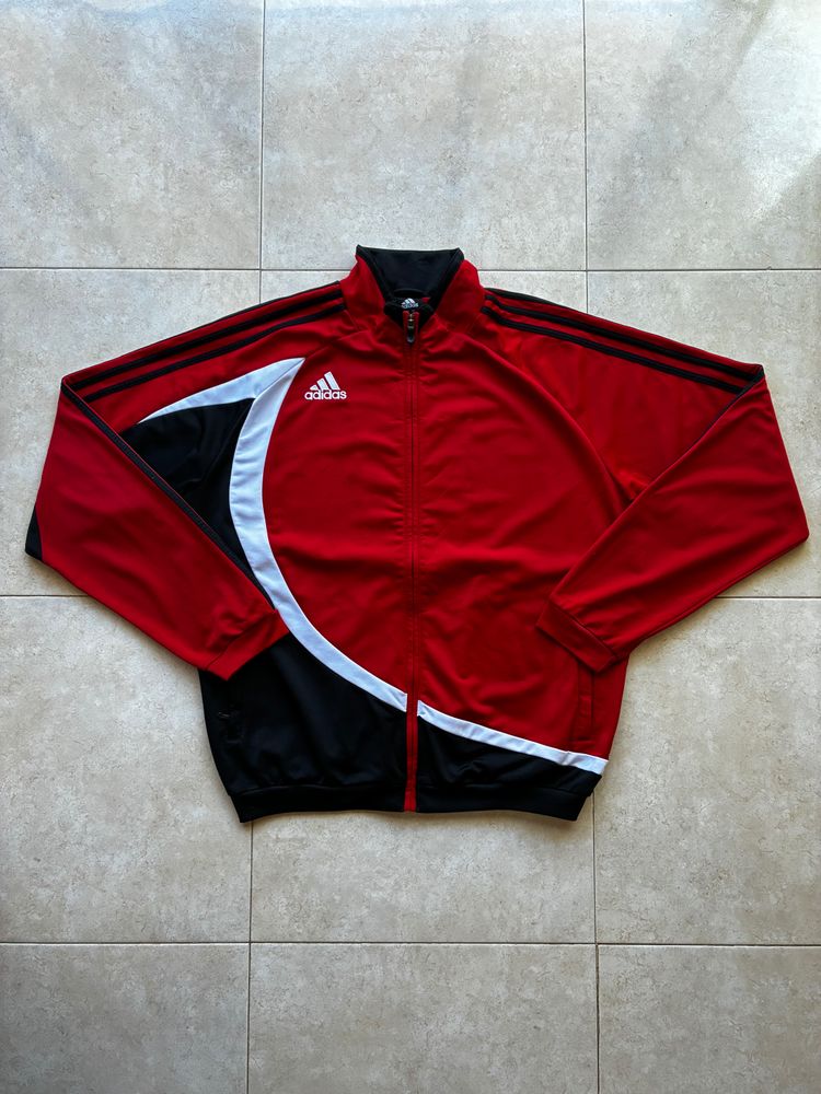 Adidas Vintage Color Block Red, white Black Track Jacket