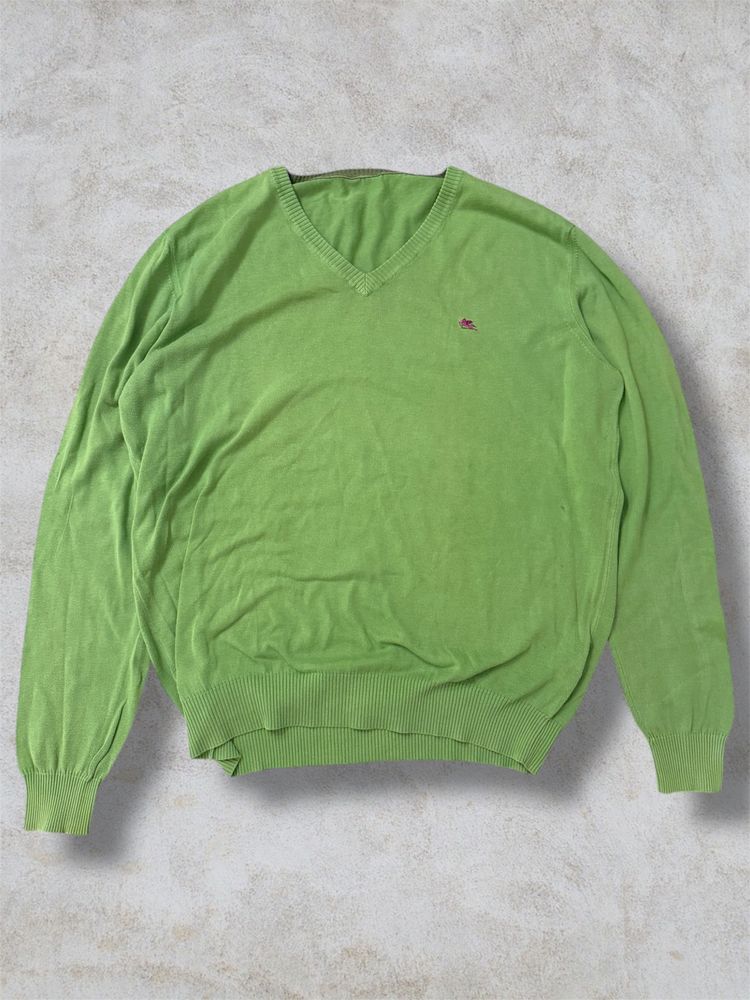 Etro Green V-Neck Sweater