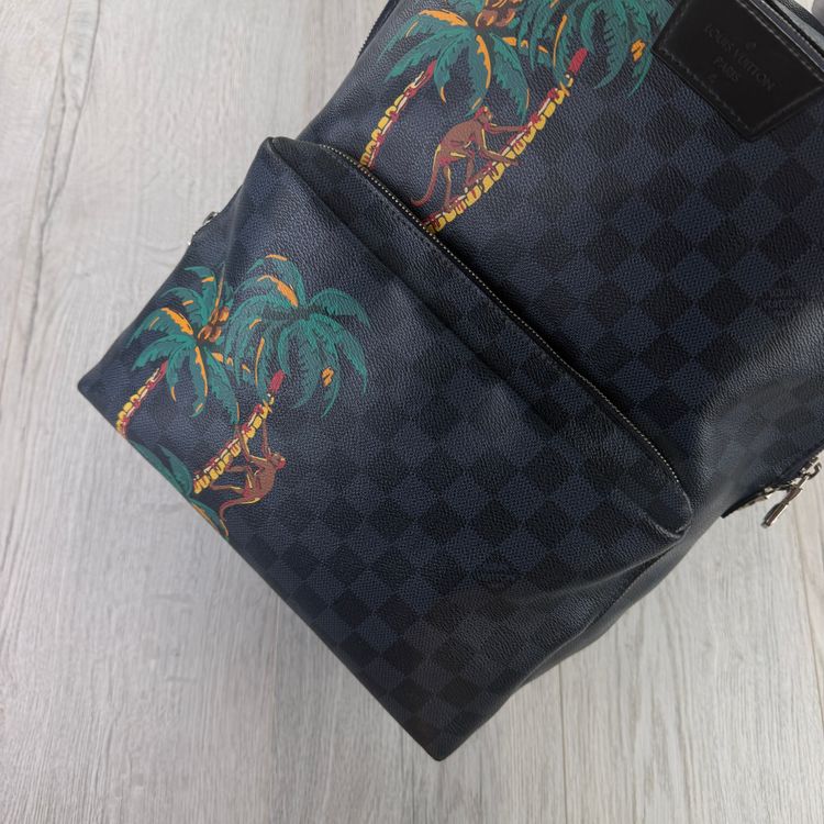 Louis Vuitton Men’s Blue Damier Monogram Leather Discovery Backpack image 5