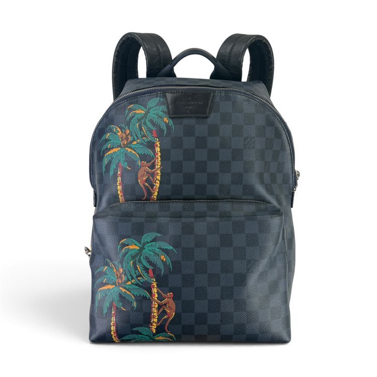 Louis Vuitton Men’s Blue Damier Monogram Leather Discovery Backpack imagen 1