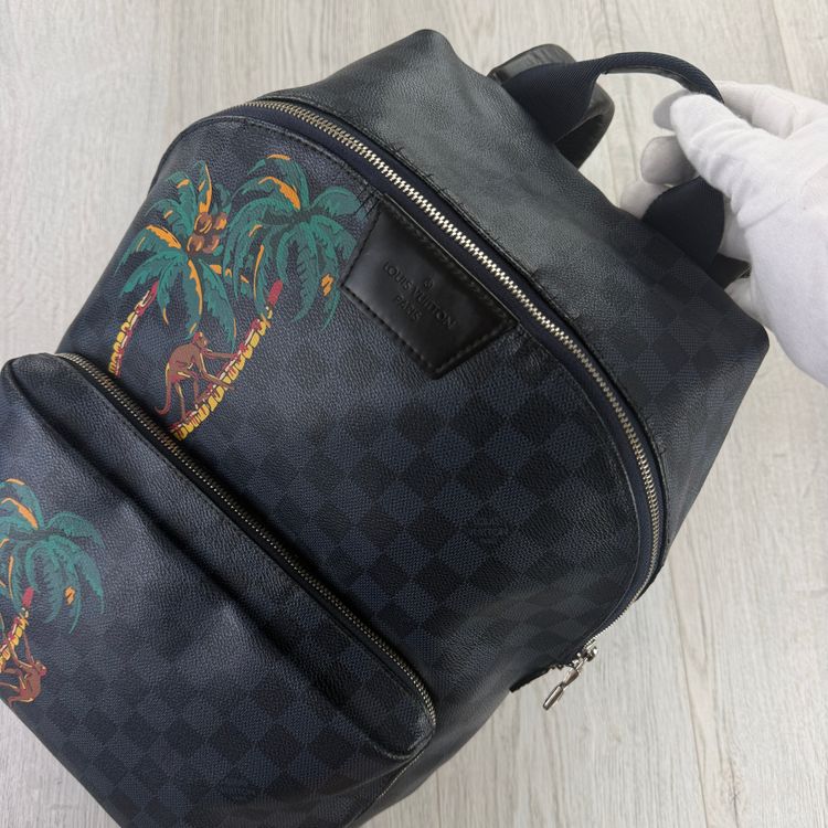 Louis Vuitton Men’s Blue Damier Monogram Leather Discovery Backpack image 3
