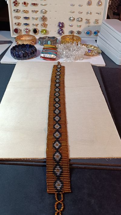 Bold Boho-Chic Wide Beaded Band with Adjustable Clasp 5