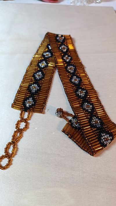 Bold Boho-Chic Wide Beaded Band with Adjustable Clasp 6