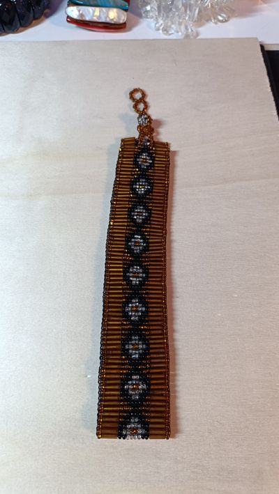 Bold Boho-Chic Wide Beaded Band with Adjustable Clasp 4
