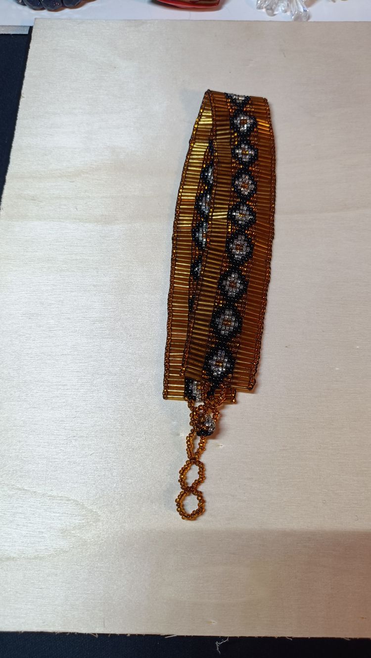 Bold Boho-Chic Wide Beaded Band with Adjustable Clasp 2