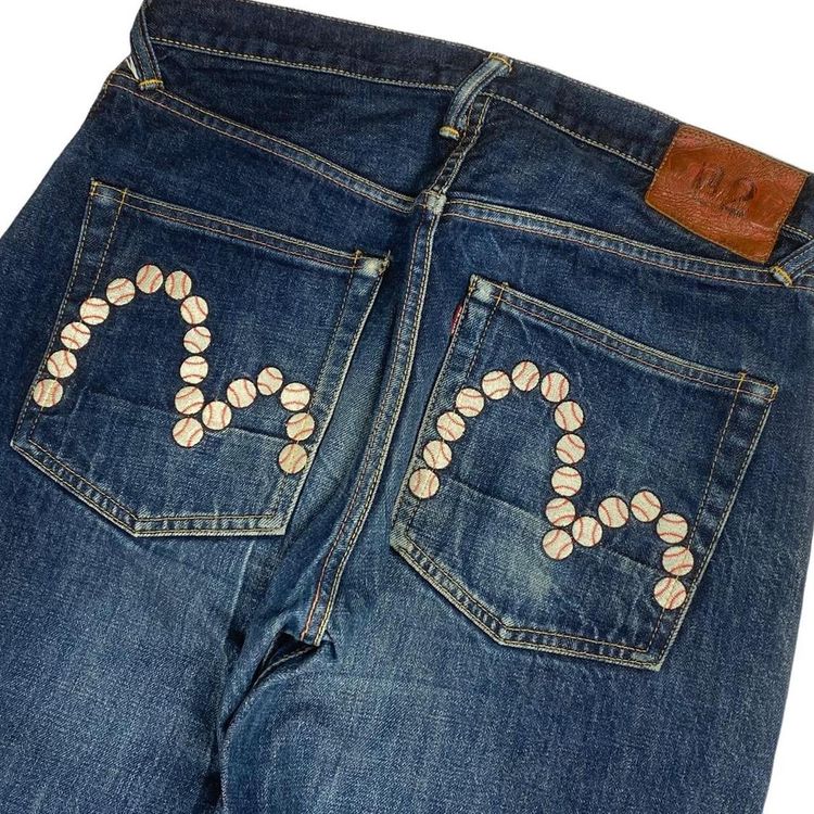 Authentic Evisu “Baseball” Baggy Gull Baggy Japanese Denim Jeans 2