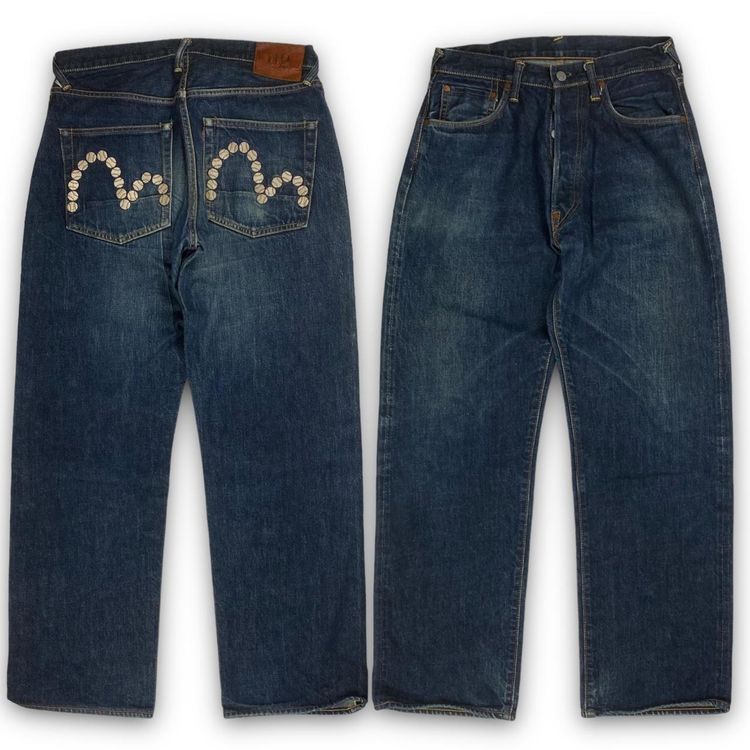 Authentic Evisu “Baseball” Baggy Gull Baggy Japanese Denim Jeans
