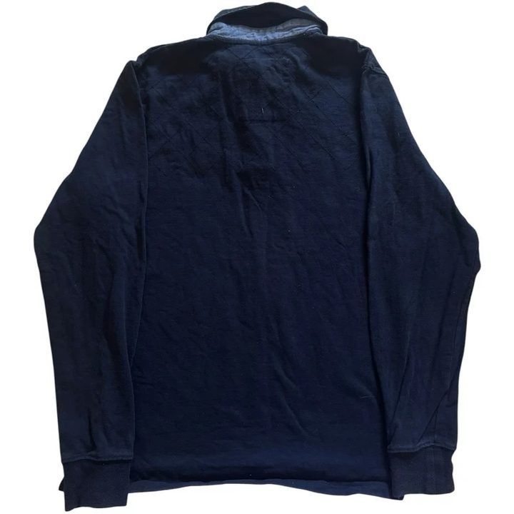 Navy Long Sleeve Polo Shirt With Elbow Patches imagen 2