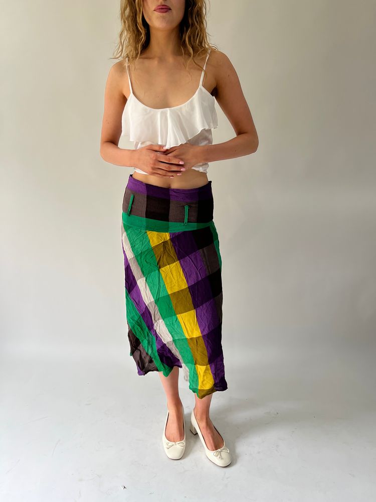 SATC drop | small black and purple midi skirt image 1