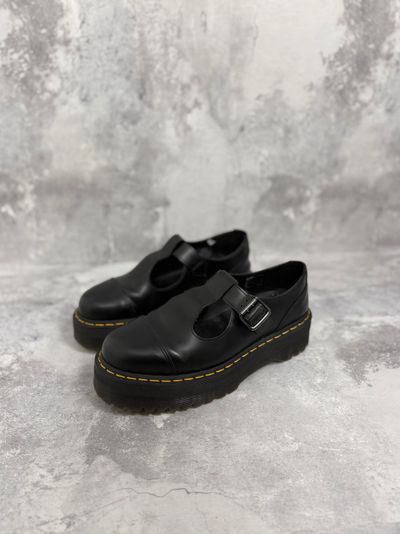 Nowe Buty Dr Martens Black Platform Buckle Shoes