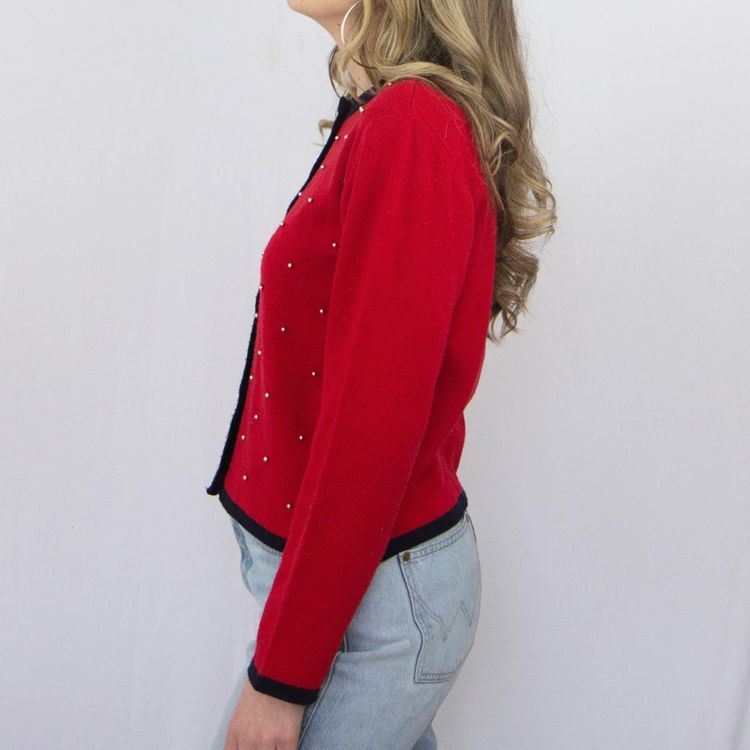 red cardigan sweater image 4