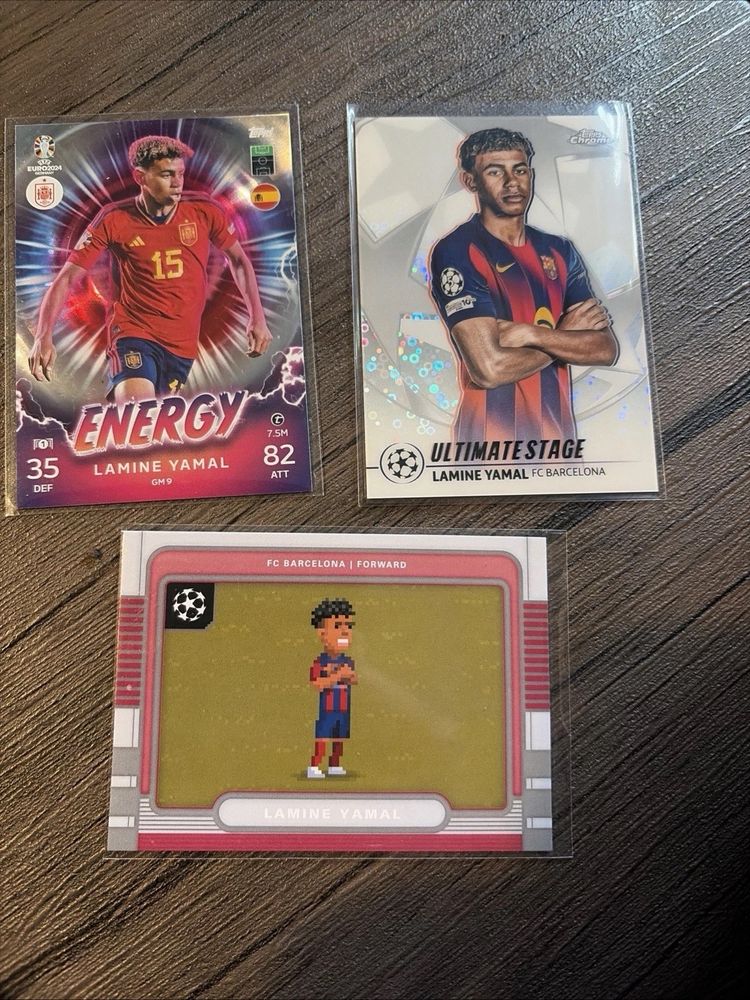 Topps Lamine Yamal Football Trading Cards  Set of 3 cards imagen del producto