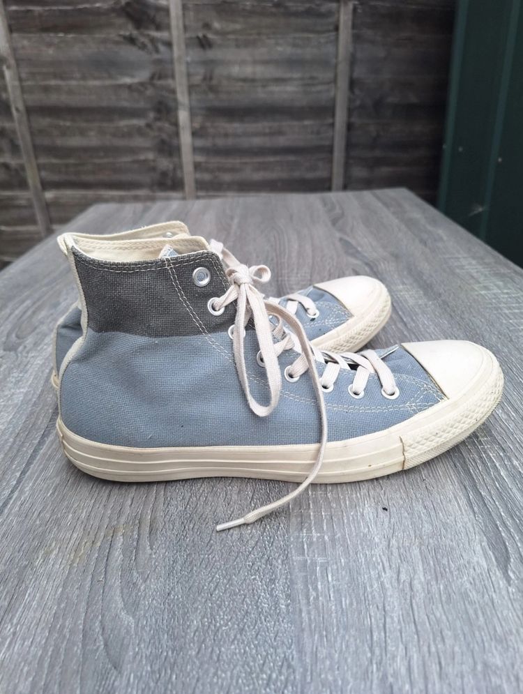 Converse All Star Chuck Taylor grey crem high top canvas trainers size uk 9