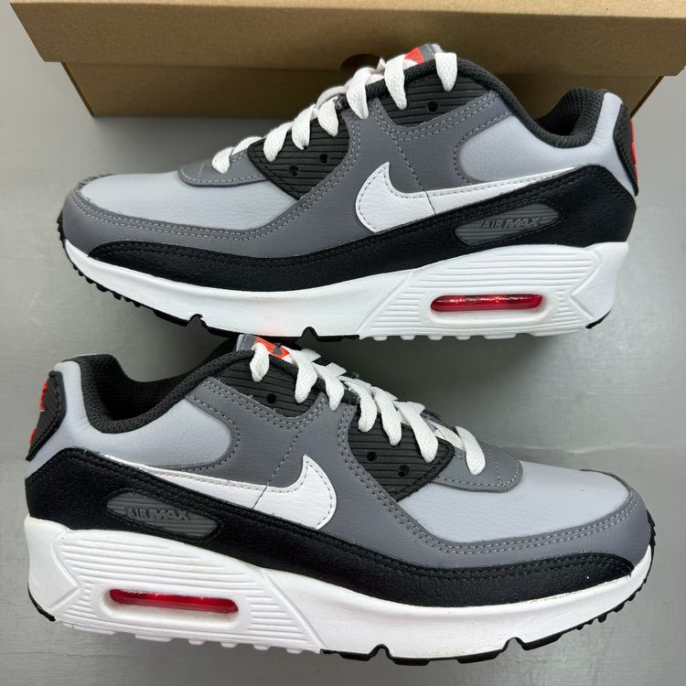 Nike Air Max 90 Size UK 5.5 Wolf Grey LTR GS Kids Trainers HF6358-007 image 1